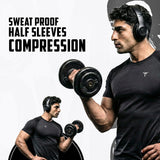 IndyBull Men’s Sweat-Proof Half Sleeve Compression T-Shirt | Gym, Workout & Activewear Performance Tee