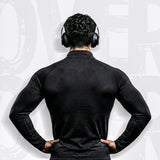 INDYBULL Men’s Black Quarter Zip Long Sleeve Compression Shirt